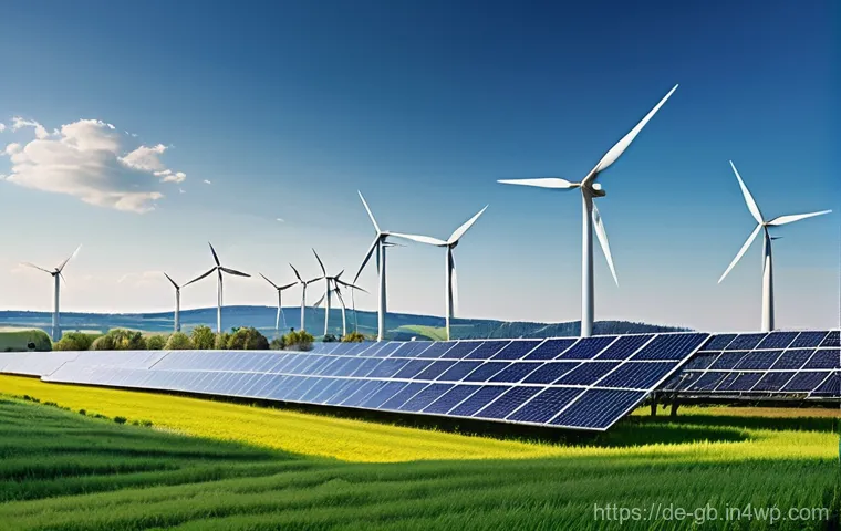 탄소중립을 위한 지속 가능한 자원 개발 - Green Energy Landscape of Germany**
A breathtaking panoramic view of a modern German landscape durin...