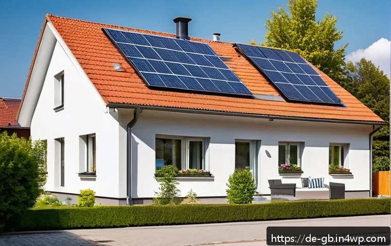 탄소중립을 위한 기후 변화 인식 제고 - A modern German residential home exterior during a sunny day, showcasing a newly installed heat pump...