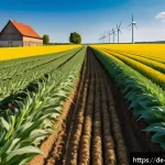 Home 23 탄소중립을 위한 지속 가능한 농업 - A vibrant agricultural field in Germany showcasing a diverse five-year crop rotation system with alt...